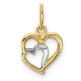 thumbnail image 3 of FB Jewels 14K Yellow Gold and White Rhodium Hearts Pendant, 3 of 4