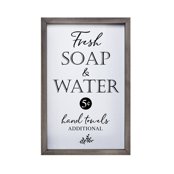 Modern Bathroom Decor Framed Shadow Box 7x10in (Fresh Soap & Water Additional)