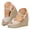 Beige, variant on Women's Espadrilles Sandals Wedge Platform Heel Open Toe Ankle Strap Buckle Dressy Casual Summer Shoes