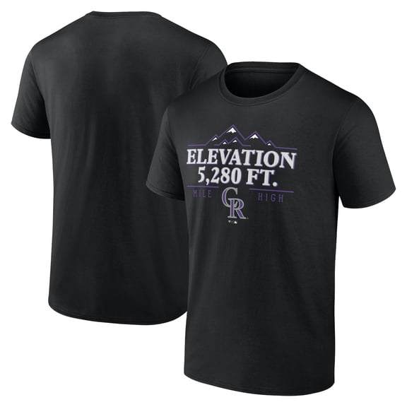 Men's  Black Colorado Rockies Elevation T-Shirt
