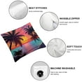 thumbnail image 4 of JRXY Summer Beach Throw Pillow Covers Set of 2,Tropical Palm Tree Sunset Pillow Cases Decorative Soft Square Case Home Decor for Sofa Bed Living Room Farmhouse White, 4 of 6