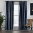 thumbnail image 1 of Window Curtains Drapes – 2 Panel Faux Velvet Insulating, Room Darkening, Light Blocking & Reducing, Hanging Back Tap & Rod Pocket Curtains For Every Room | 52X240 Inch (Sky Blue), 1 of 2