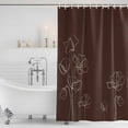 thumbnail image 2 of Brown Flowers Shower Curtain Set - Extra Long 72" x 96" Washable Bathtub Curtain with 12 Hooks, Pastoral Abstract Floral Minimalist Art Waterproof Fabric Shower Curtains for Bathroom/Bathtub Décor, 2 of 6