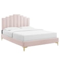 thumbnail image 2 of Modway Elise King Performance Velvet Platform Bed in Pink, 2 of 10