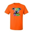 thumbnail image 2 of Neon Rainbow Trippy Cute Pitbull Dog Straight at You Dog Lover Men's Graphic T-Shirt, Orange, 4XL, 2 of 3