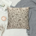 thumbnail image 2 of RUIYC Decorative Throw Pillow Case Farmhouse Pattern Brown Florets Bud Crewel Cushion Cover Pillowcase for Couch Sofa Bed, 2 of 5
