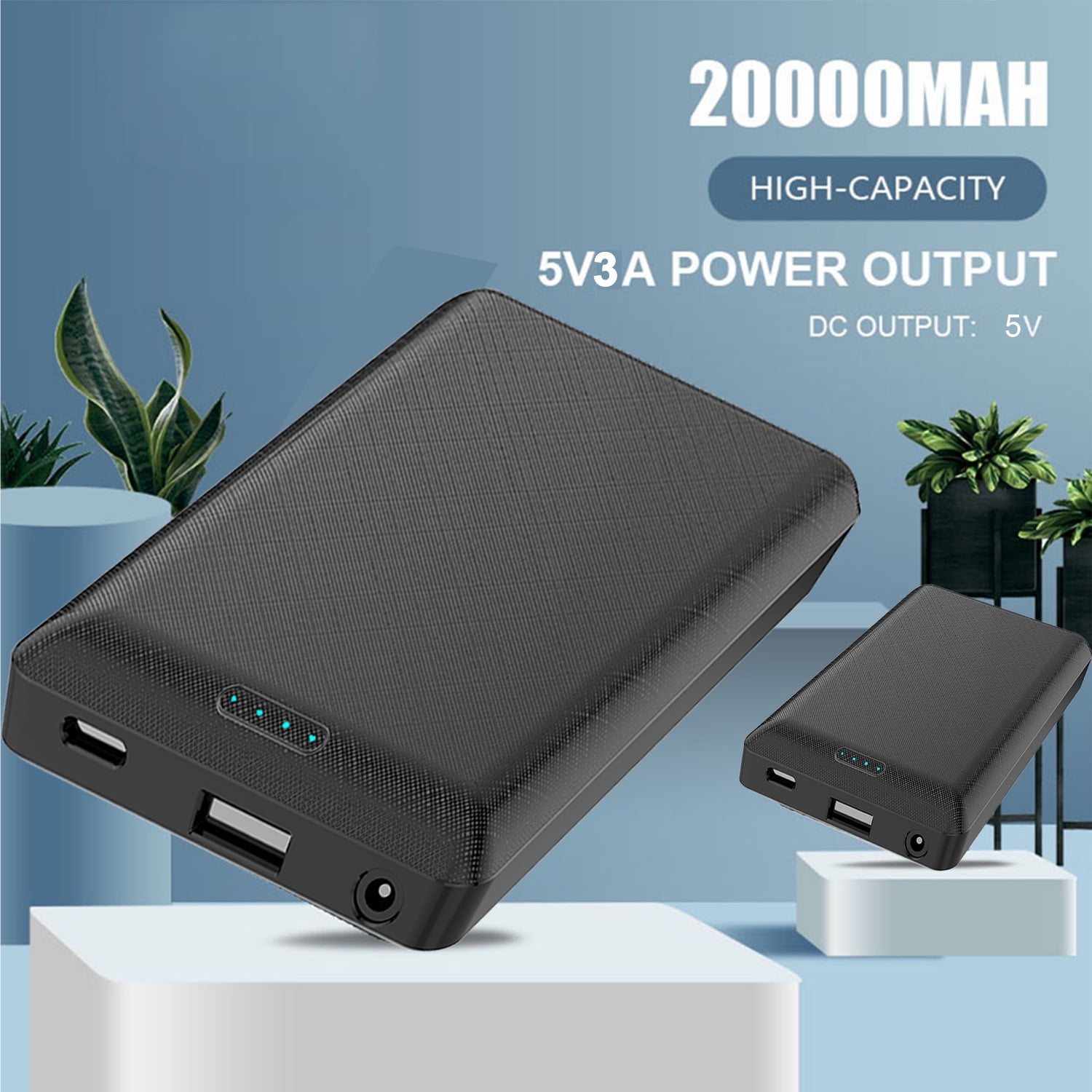 20000mAh Power Bank DC5V 3A | Portable Charger External Battery Pack for Heating Vest Jacket Scarf Gloves Electric Heating Equipment, Rechargeable Lithium Polymer Battery, USB Type-C, Brand: General