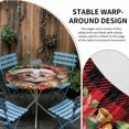 thumbnail image 2 of Christmas Round Tablecloth for 45-54 Inch Tables,Fitted Table Cover with Elastic Edge,Checkered Cat Red Poinsettia Pine Needle Berry Waterproof Outdoor Table Cloth Protector for Patio Garden Dinner, 2 of 9