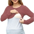 thumbnail image 3 of Hvyesh Lightning Deals 2024 Women's Maternity Long Sleeve Nursing Tunic Tops Long Sleeves Breastfeeding Shirts Colorblock Nursing Tee Shirts Pregnancy Postpartum Clothes, 3 of 6