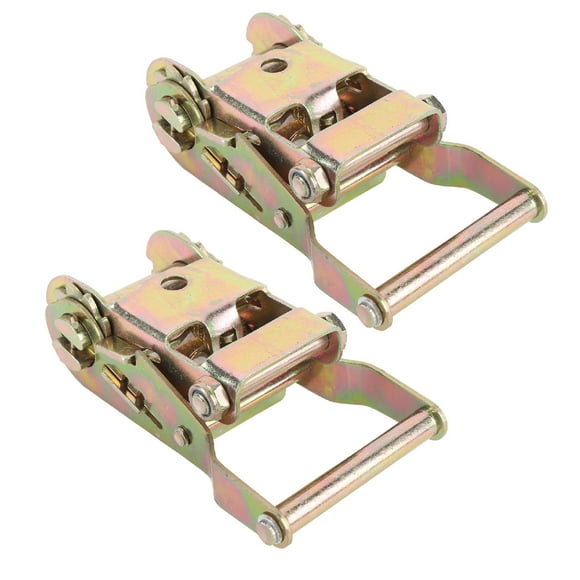 2PCS Ratchet Tie Down Buckle 1.5 Inch Carbon Steel 2500KGS Tensile Force Strapping Belt Ratchet Tensioner