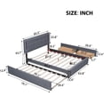 thumbnail image 2 of Queen Size Upholstered Platform Bed with Trundle and Drawers, LED Lights, USB Ports & Headboard, 2 of 8