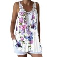 thumbnail image 2 of Chaleco de blusa con estampado de tops sin mangas con tirantes casuales de moda de encaje para mujer Pompotops qyievc2238, 2 of 7