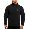 thumbnail image 2 of Mens Tactical Jacket Zipper Fleece Thermal Thicken Warm Sports Coats Long Sleeve Retro Winter Outdoor Military Outwear Black XXXL, 2 of 6