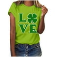 thumbnail image 1 of TopLLC St. Patrick's Day Patricks Day Chemises pour Femmes Hauts de Sarrau St Patricks Day Mode pour Dames St. Imprimé Manches Courtes Col Rond Chemise Femme Décontractée Ample, 1 of 4