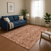 Addison Rugs Mayfield Premium Machine Washable Transitional Floral Terracotta Rectangle Rug, 10' x 14'