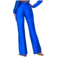 thumbnail image 2 of TiaoBug Women Sequin Flared Trousers High Waisted Sparkly Wide Leg Trousers Bell Bottom Pants Royal Blue XXL, 2 of 5