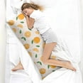 thumbnail image 4 of Orange Fruit Print Body Pillow Cover 20x54 - Soft Long Pillow Case with Invisible Zipper, Cute Kawaii Orange Illustration Design, Breathable Maternity Pillow Protector, 4 of 5