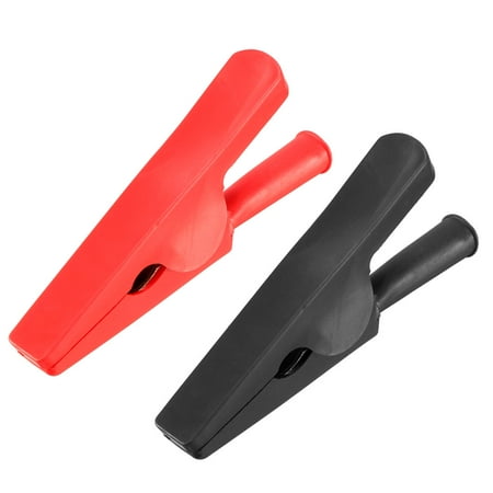 2pcs Alligator Clip Adapter Extender Jack 32A Test Clamp Full Shroud Insulated
