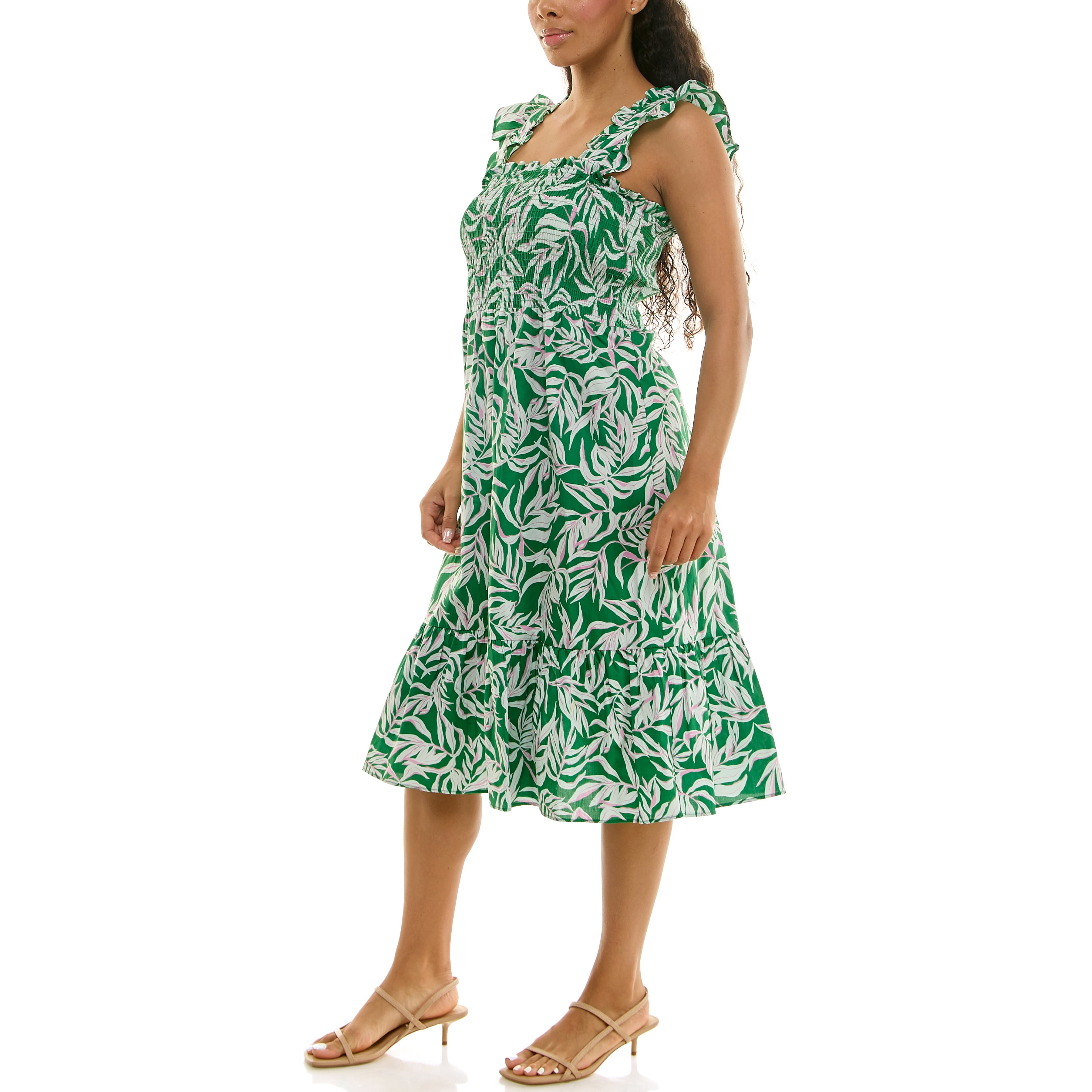 Nanette Lepore Women's Smocked Flutter Sleeve Midi Dress, Sizes XS-XXXL