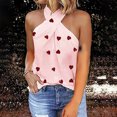 thumbnail image 2 of Women's Casual Crisscross Sleeveless Tank Halter Top Printed Summer Loose Cami Shirts Sexy Beach Blouses Camisole, 2 of 7