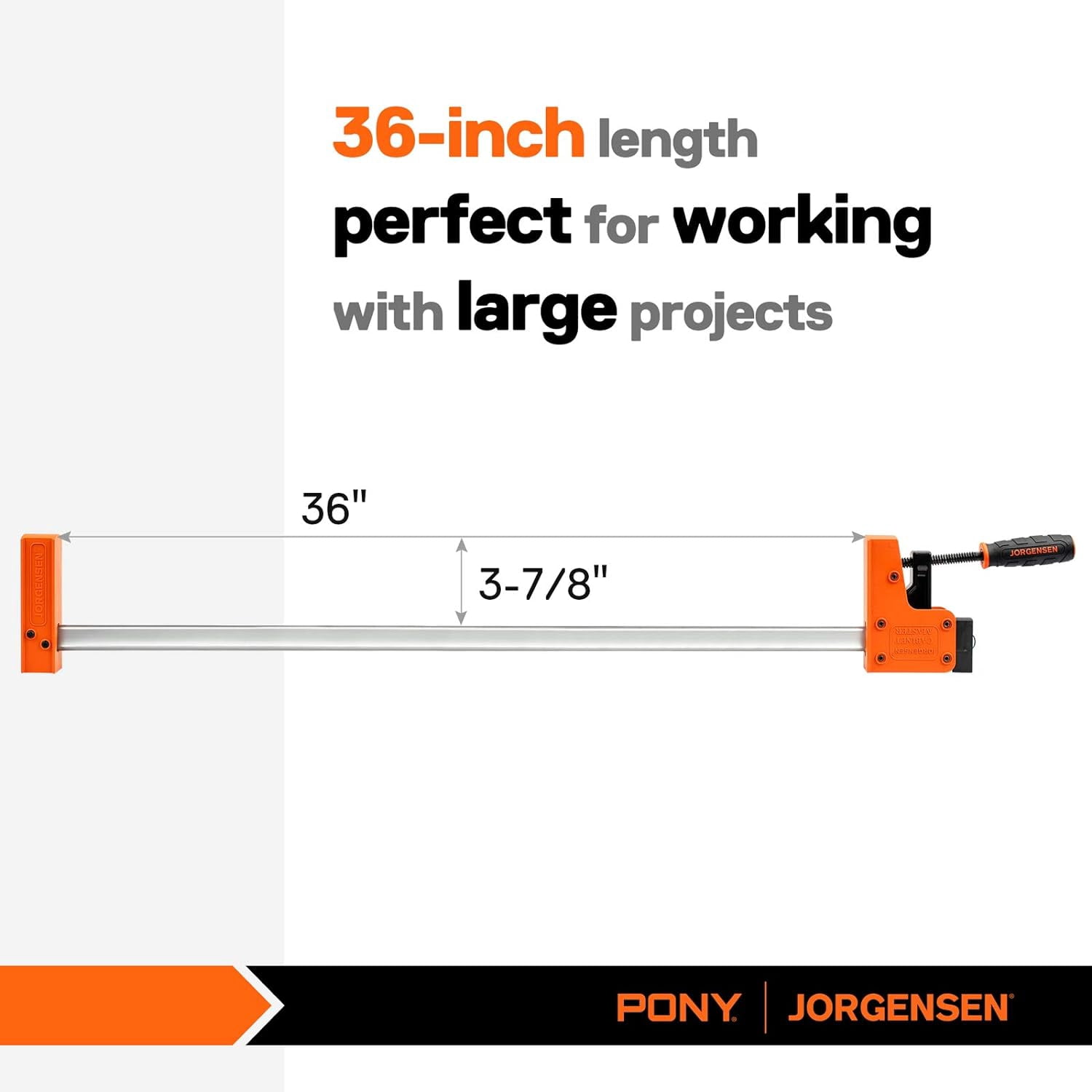 JORGENSEN 36-inch Bar Clamps, 90°Cabinet Master Parallel Jaw Bar Clamp Set, 2-pack