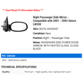 thumbnail image 2 of Right Passenger Side Mirror - Compatible with 2001 - 2003 Saturn LW200 2002, 2 of 2