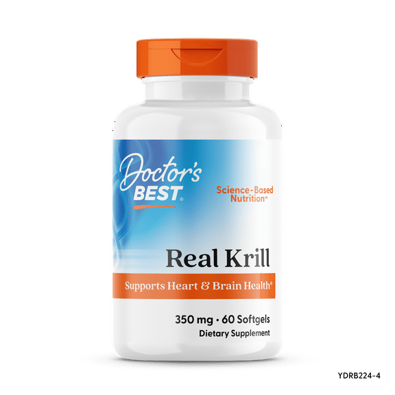 Doctor's Best Real Krill, Non-GMO, Gluten Free, Highly Active Omega-3's, 60 Softgels