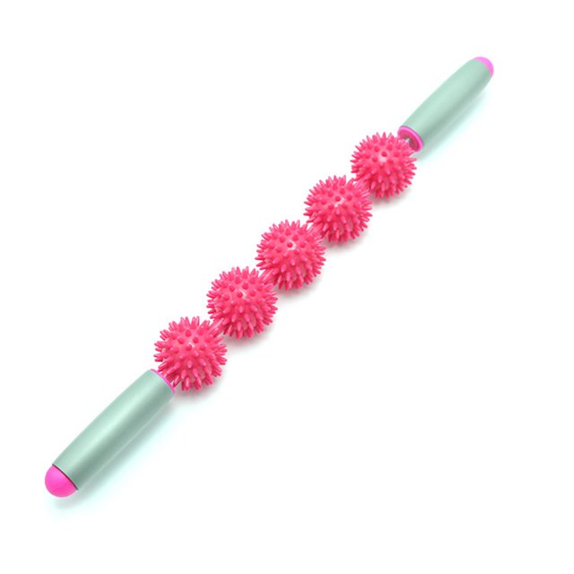 Yoga Stick Muscle Roller Masaje Relajante Yoga Fascia Stick con 5 bolas puntiagudas para deportes Fitness MFZFUKR CPB-DE-SSW184-2
