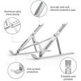 thumbnail image 2 of Veballensty Laptop Stand, Adjustable Height Portable Laptop Riser, Ergonomic Aluminum Alloy Laptop Stand ,Compatible with MacBook, iPad, HP, Lenovo, Dell, 10-15.6” Laptops & Tablets Silver, 2 of 8