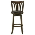 thumbnail image 4 of Decker Dark Cherry Wood Swivel Bar Stool - 360° Rotation, Faux Leather Seat, Kitchen/Dining, 44" High, Solid Wood, Slat Back, Classic Design, 4 of 12