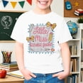 thumbnail image 2 of XAOFW Girls Back To School T Shirts Short Sleeve Round Neck Cartoon Printed Tees Lightweight First Day Of School Shirt For Toddler Kids Breathable Tops 3-4 Years, 2 of 5