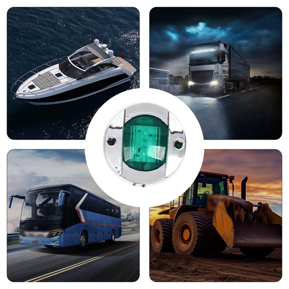 Boat Courtesy Lights 5 Color 295 Inch Round Marine Interior Transom Stern Navigation Lights for Pontoon Boat Kayak Yacht Durable Aluminum Construction for Sea Use Easy Install Wide Compatibility