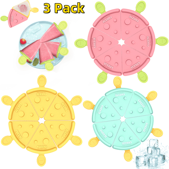Ice Pop Mold Set of 3, 18-Cavity Ice Pop Maker, BPA-Free Easy-Release Homemade Ice Cream Molds, 3 Colors