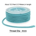 thumbnail image 2 of Unique Bargains 2 Packs Nylon Thread Twine Beading Cord 4mm Extra-Strong Braided Crafting String 3.2M/10.5 Feet, Light Blue, 2 of 7
