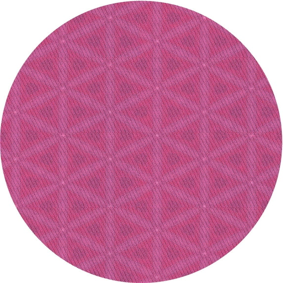 Ahgly Company Machine Washable Indoor Round Transitional Deep Pink Area Rugs, 6' Round