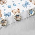 thumbnail image 4 of Homewish Cute Cartoon Bear Black Out Curtains,Kawaii Bowtie Loves Curtains Pack of 2 (42x63 Each),White Blue Brown Bedroom Curtains For Girls Kids,Super Cozy Room Decor, 4 of 6