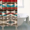 thumbnail image 4 of Brown Triangular Geometric Pattern Shower Curtain 36"x72" ,Bathroom Decorative Shower Curtains Set with 12 Hooks,Modern Waterproof Washable Shower Curtain, 4 of 6