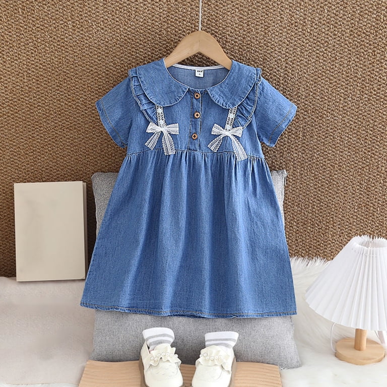 denim dress for birthday Pansy Scoop Neck Flounce Hem Maxi Dress Denim