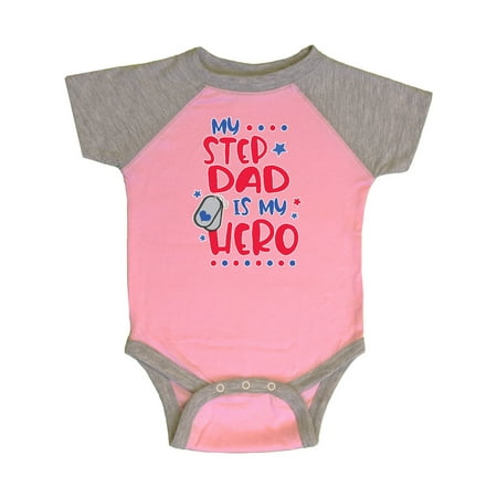 

Inktastic Memorial Day My Step Dad is My Hero Gift Baby Boy or Baby Girl Bodysuit