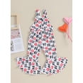 Baby Girl Rompers Sleeveless Lips Print Jumpsuit Bell Bottoms