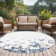 thumbnail image 4 of Round Rug 5Ft Washable Non-Slip, Blue Butterflies Circle Area Rugs for Living Room Bedroom, Elegant Pastoral Butterfly Indoor Floor Mats Carpet Runner for Home Decor Aesthetic, 4 of 8