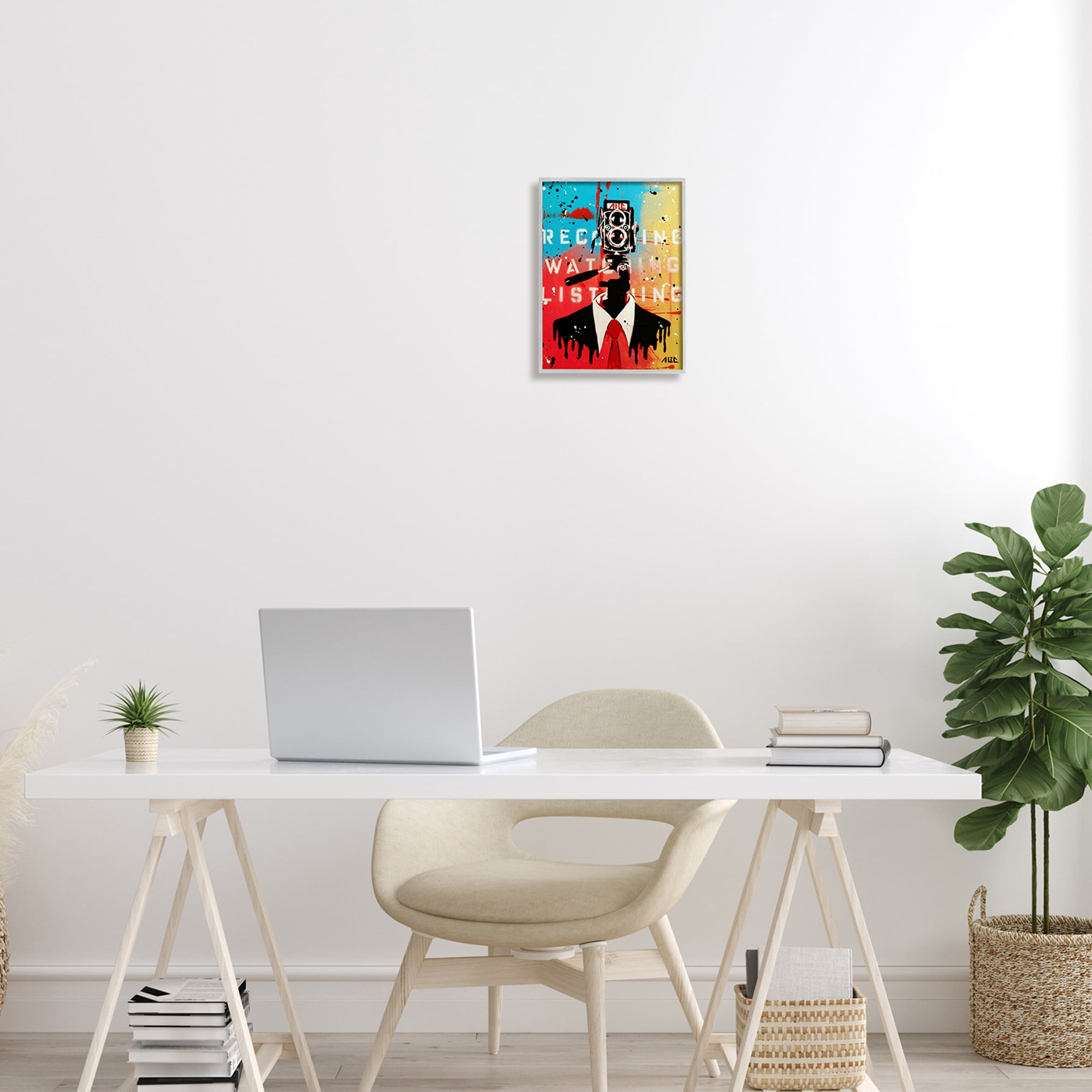 Stupell Industries Speckled Abstract Person Bold Camera Text Collage Framed Wall Art, 11 x 14, Design by AbcArtAttack