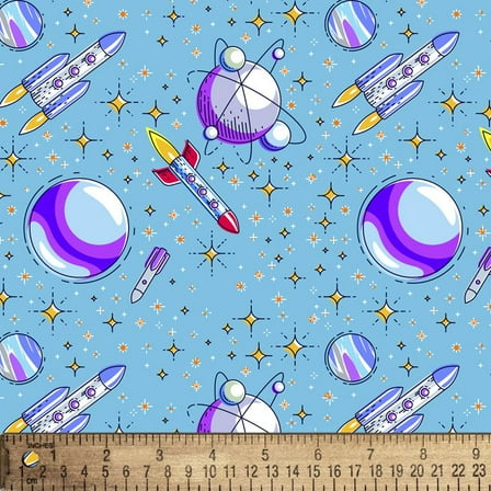 Up in Space Flannel Fabric
