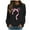 Black, variant on Women Sweatshirts Pullover Tops Shirts Round Neck Cute Bow Printed Long Sleeved Pullover Hoodless Loose Fit Tops Casual Fall Outfits Clothes Black-L