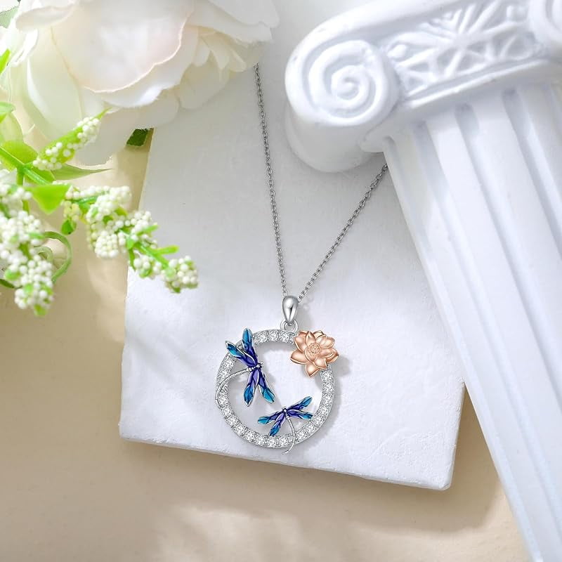 SOULMEET Ladybug/Dragonfly/Butterfly Necklace 925 Sterling Silver Unique Pendant Necklace Mother's Day Birthday Christmas Jewelry Gifts for Women Mother Wife