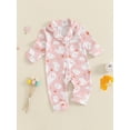 thumbnail image 3 of ZINTAOZT Infant Baby Girl Halloween Pajamas Ghost/Pumpkin Print Romper Long Sleeve Button Jumpsuit One Piece Fall Clothes, 3 of 8