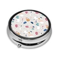 thumbnail image 2 of ZICANCN Round Pill Box Organizer with 3 Compartment, Abstract Colorful Terrazzo Portable Travel Pill Cases for Pocket or Purse, 2 of 6