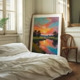 thumbnail image 3 of Sunset by the River - India Painting Sunset Landscape Nature Scenic Pastoral Unframed Wall Art Print 18 x 24 inches, 3 of 13