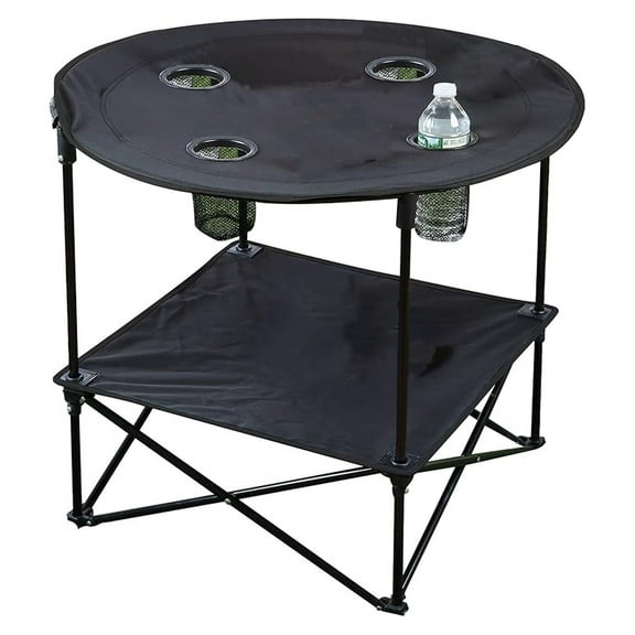 Camping Table Folding Picnic Table - Portable Outdoor Table with Cup Holders & Storage - Lightweight Beach Table for BBQ, Hiking & Travel