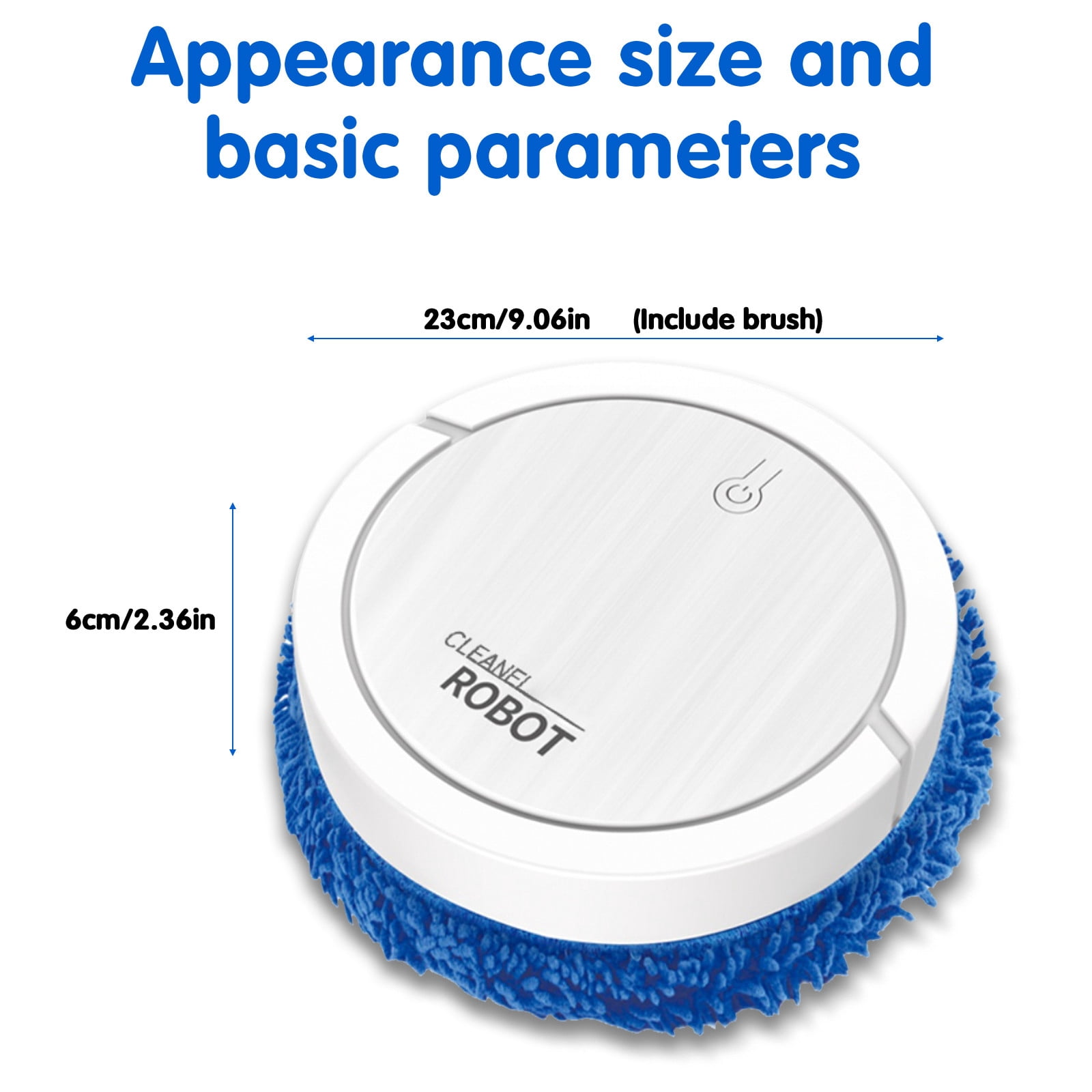 Intelligent Automatic Mopping Robot Wet and Dry Floor Cleaner Silent Mopping Machine for Home with Rotating Brush for Pet Hair and Dust White USB Charging 90-120㎡ Coverage